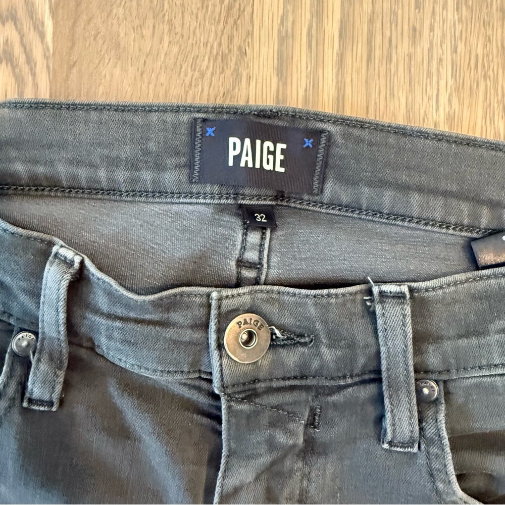 PAIGE Green Gray Denim Jeans - Picture 3 of 7
